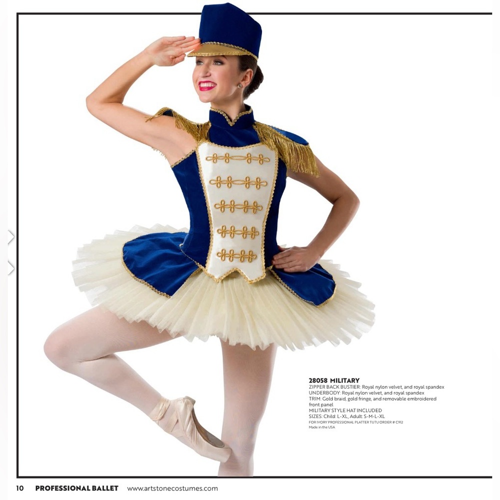 Art Stone Military 28058 Professional Ballet Dance Solider Nutcracker Costume